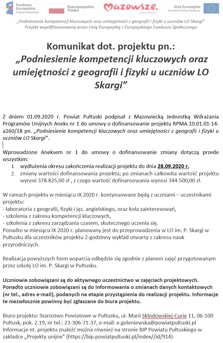 komunikat projekt ue